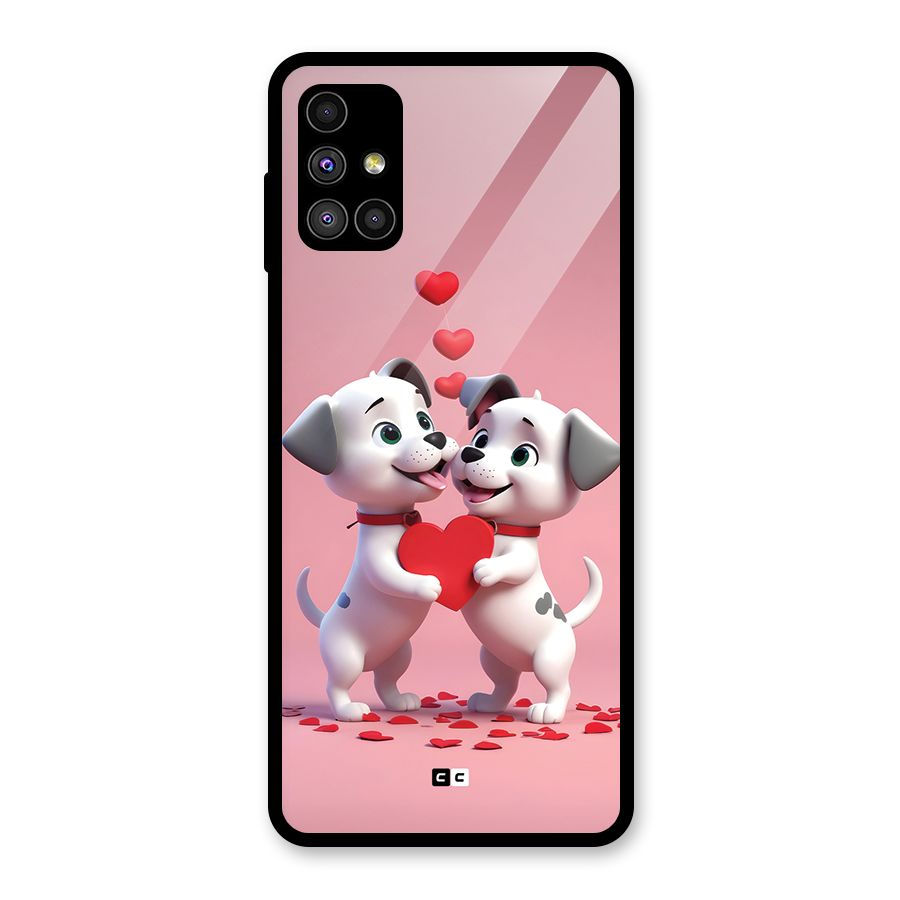 Two Puppies Together Glass Back Case for Galaxy M51