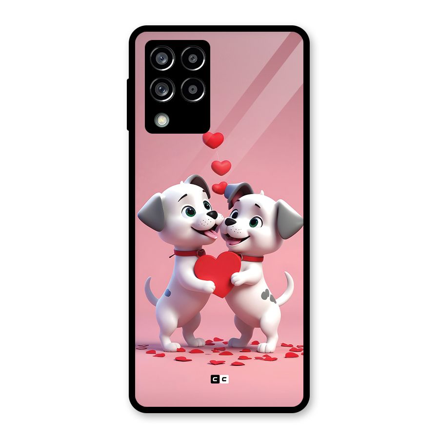 Two Puppies Together Glass Back Case for Galaxy M53 5G