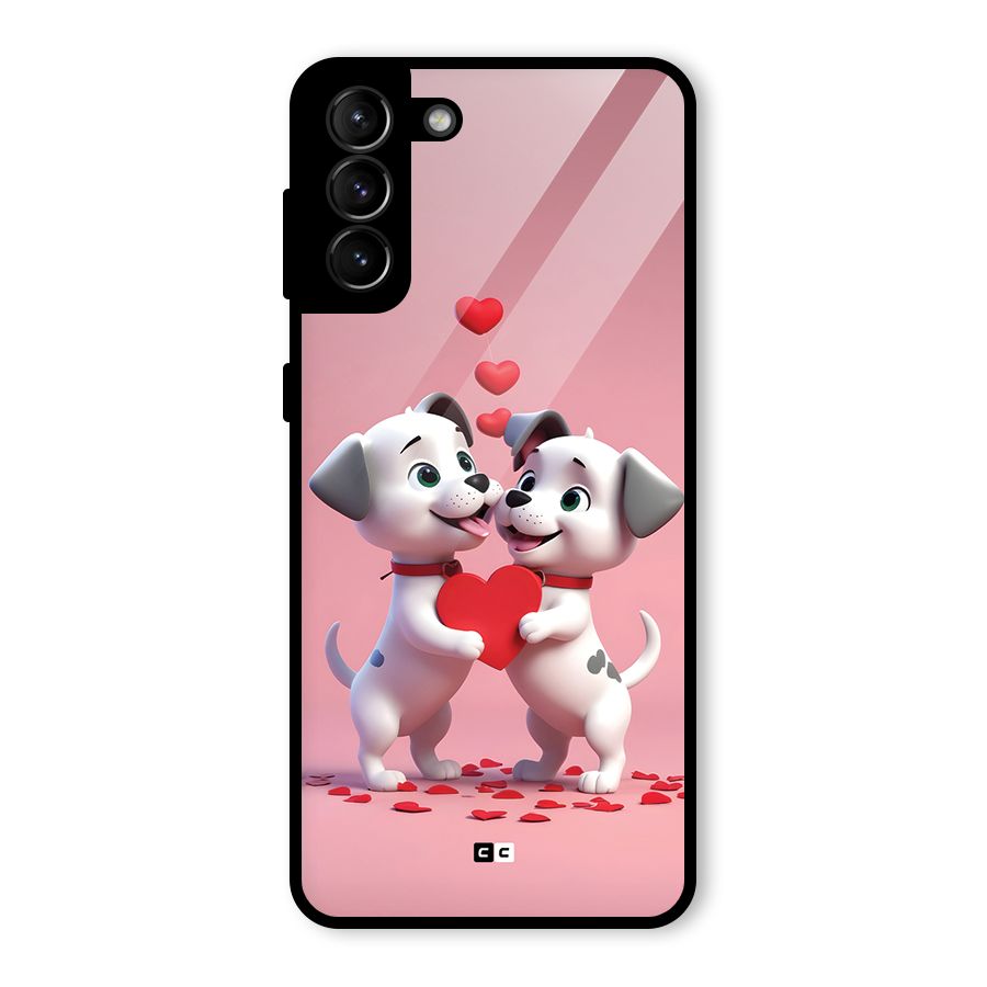 Two Puppies Together Glass Back Case for Galaxy S21 Plus