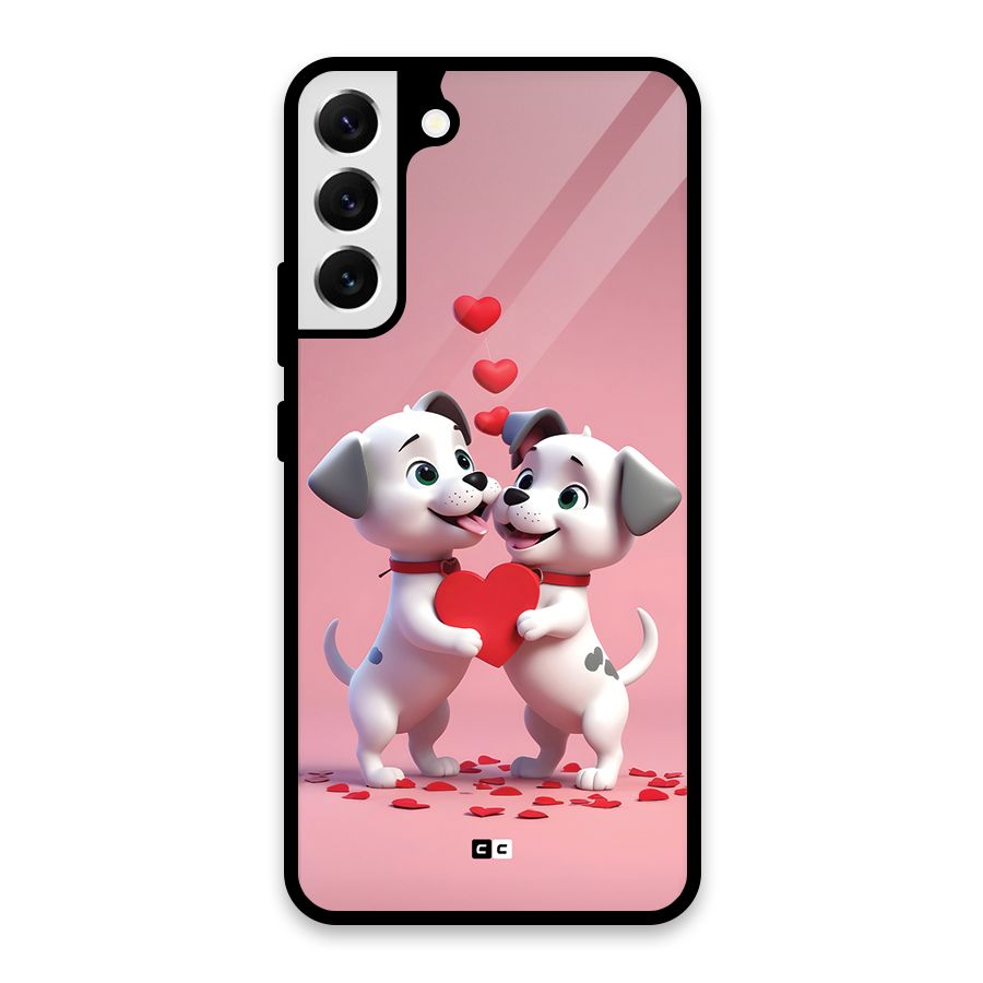 Two Puppies Together Glass Back Case for Galaxy S22 Plus 5G