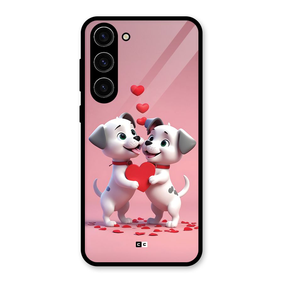 Two Puppies Together Glass Back Case for Galaxy S23 Plus