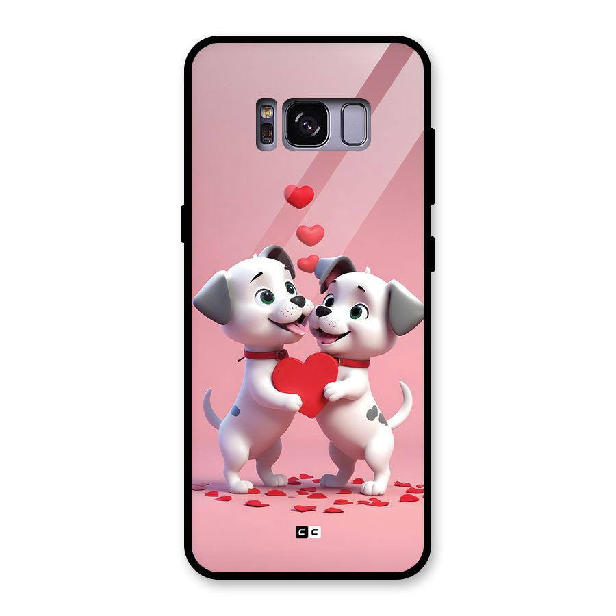 Two Puppies Together Glass Back Case for Galaxy S8