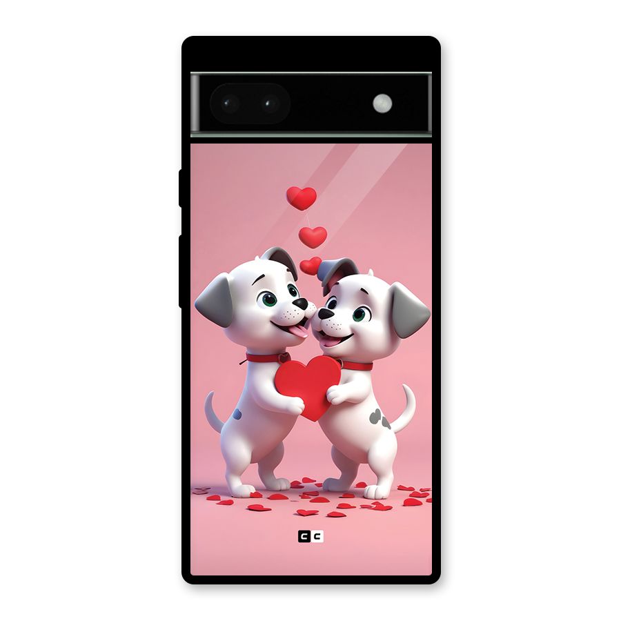 Two Puppies Together Glass Back Case for Google Pixel 6a