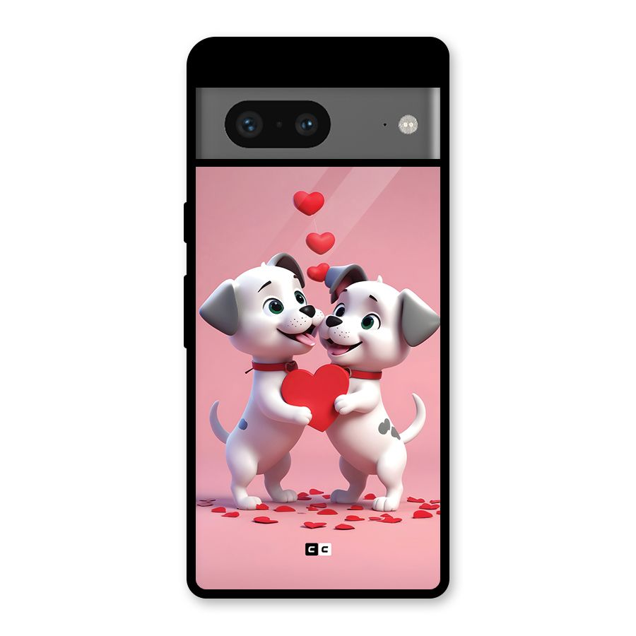Two Puppies Together Glass Back Case for Google Pixel 7