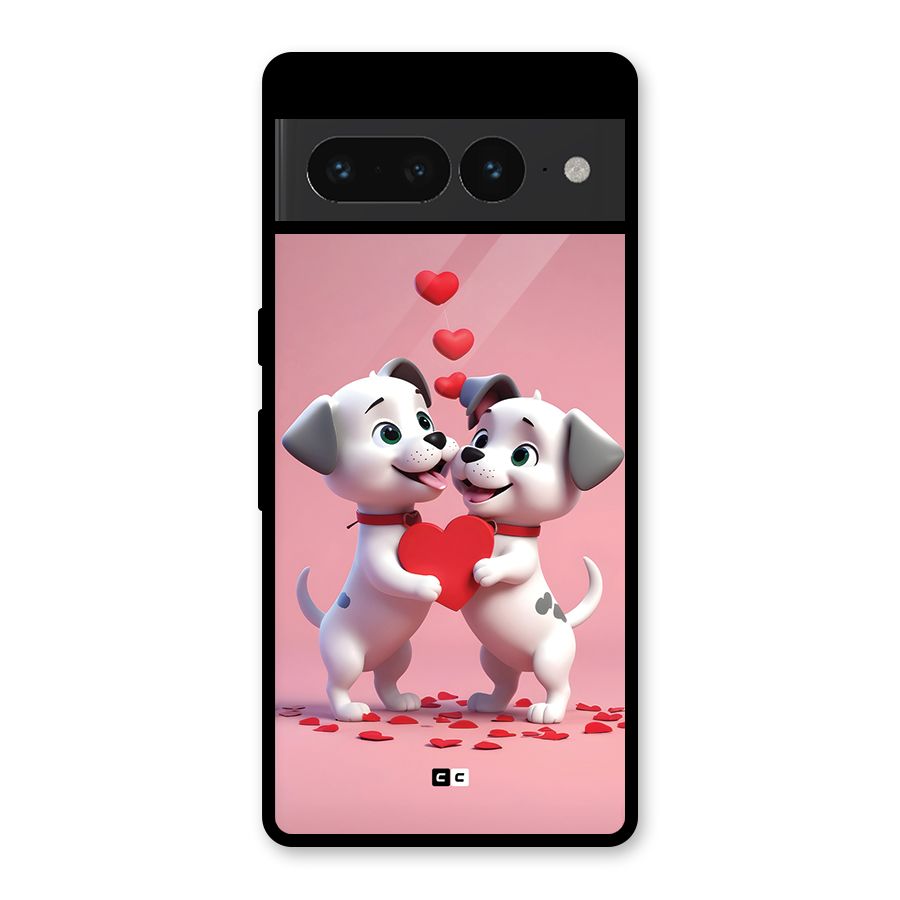 Two Puppies Together Glass Back Case for Google Pixel 7 Pro