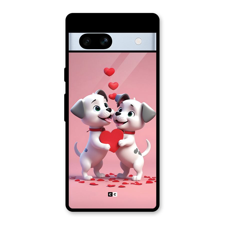 Two Puppies Together Glass Back Case for Google Pixel 7a