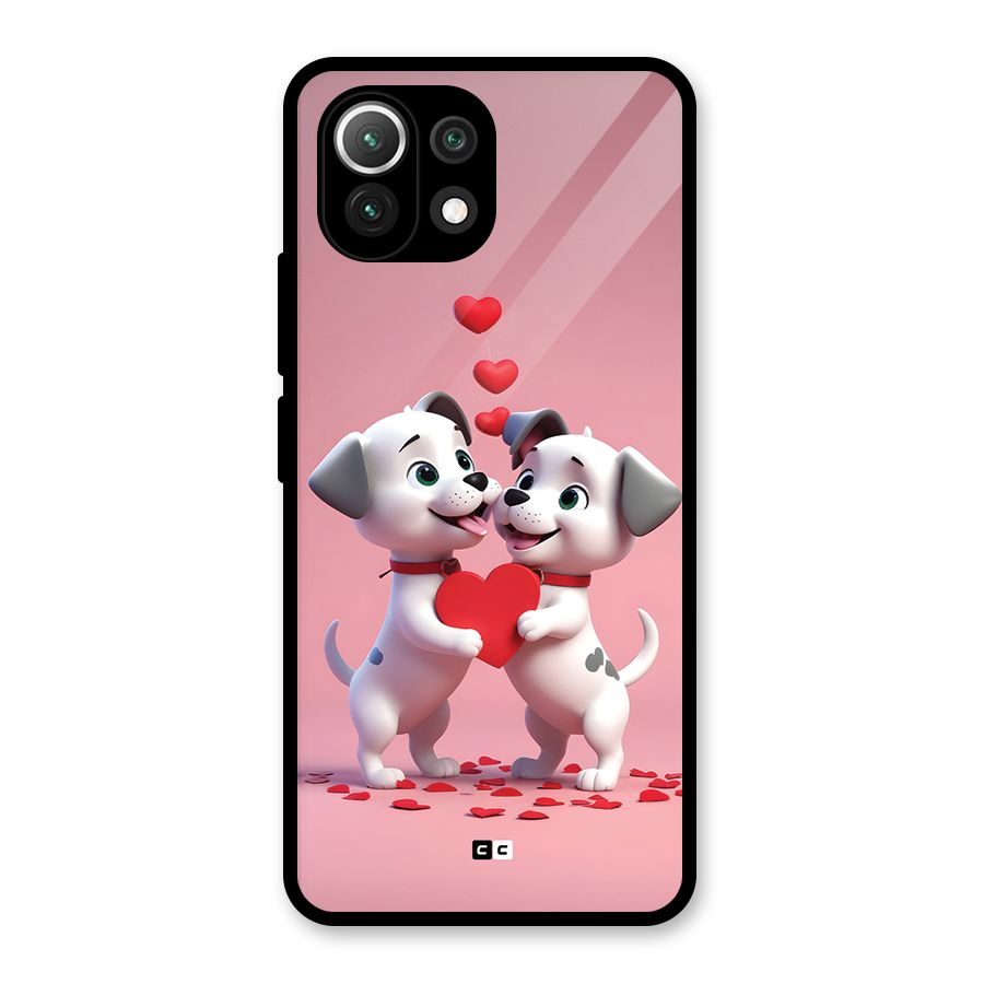Two Puppies Together Glass Back Case for Mi 11 Lite NE 5G