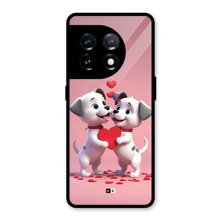 Two Puppies Together Glass Back Case for OnePlus 11