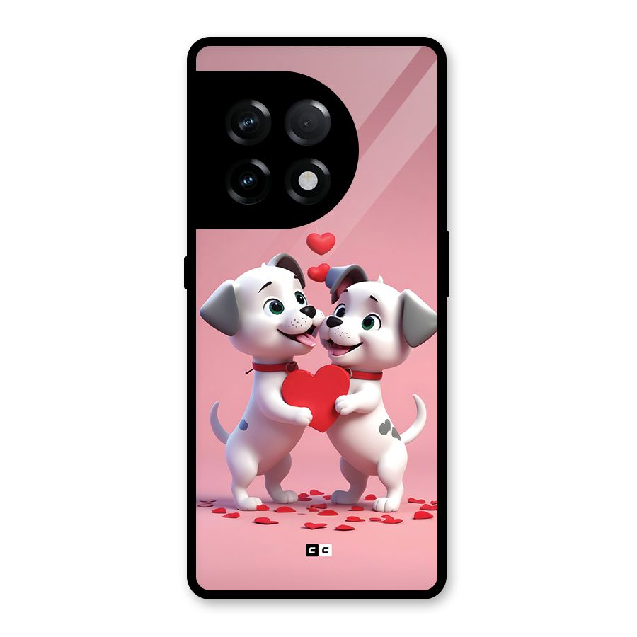 Two Puppies Together Glass Back Case for OnePlus 11R