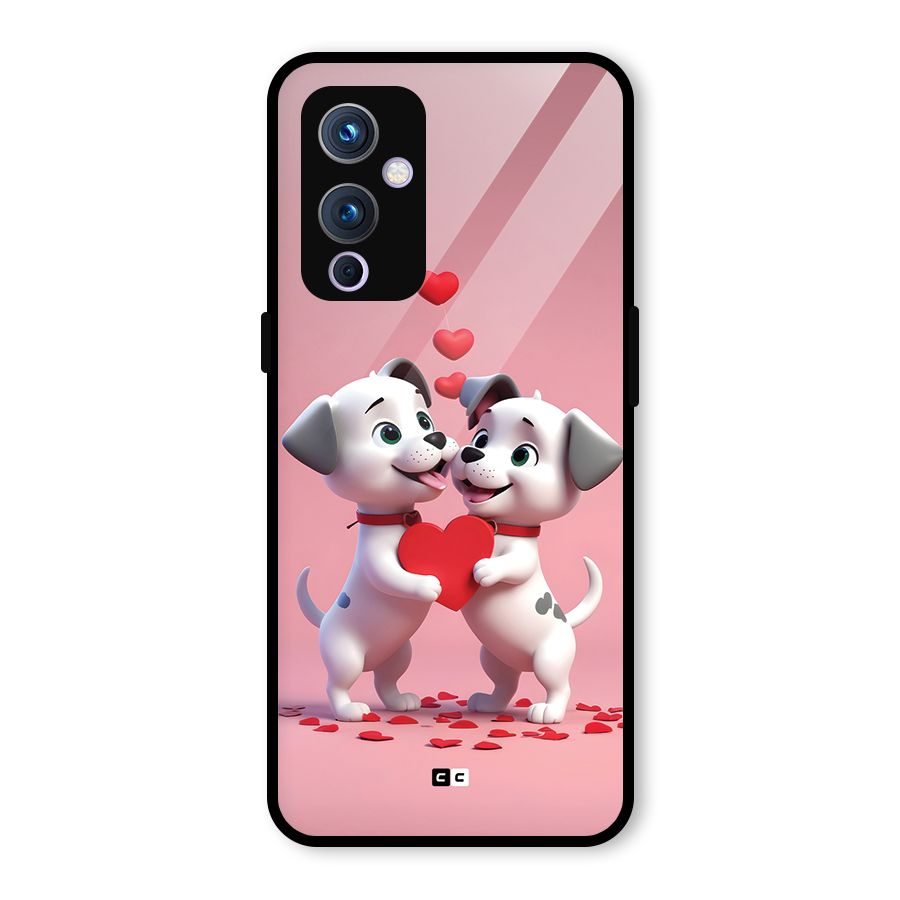 Two Puppies Together Glass Back Case for OnePlus 9