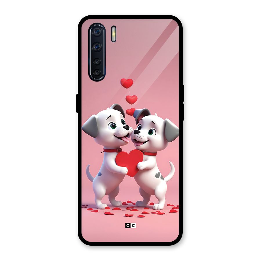 Two Puppies Together Glass Back Case for Oppo F15