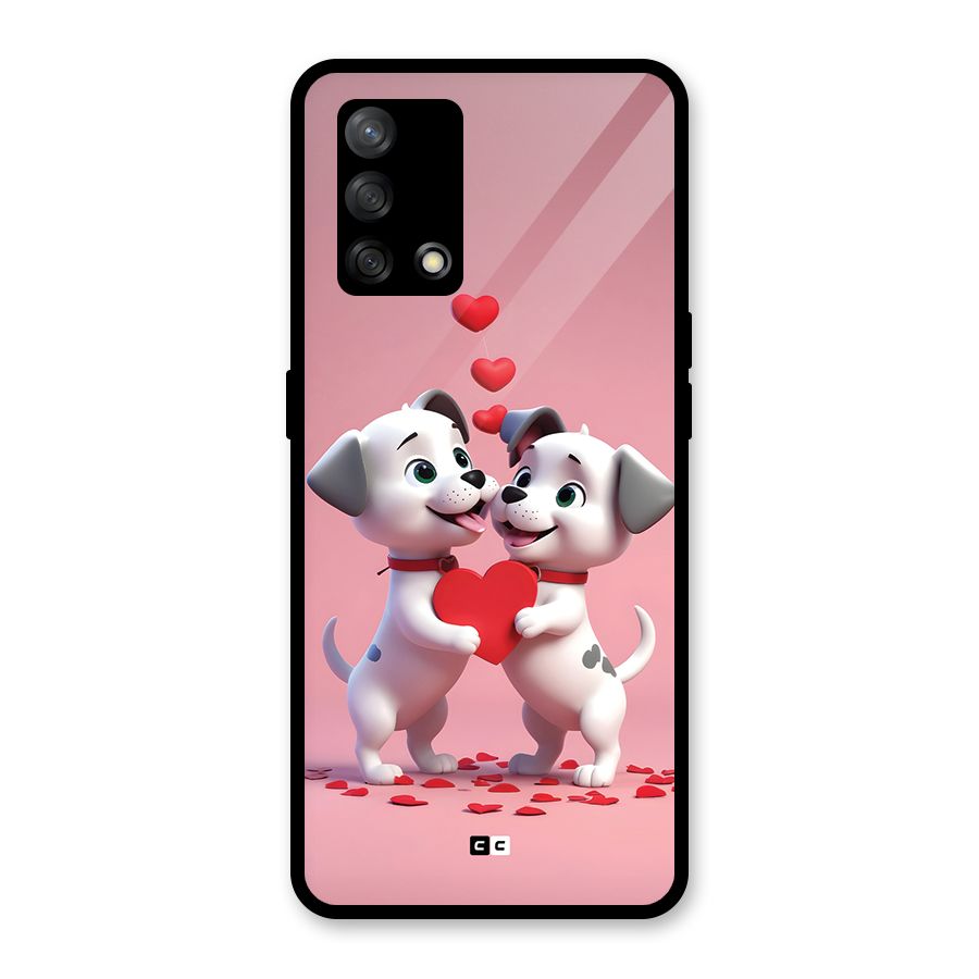 Two Puppies Together Glass Back Case for Oppo F19s