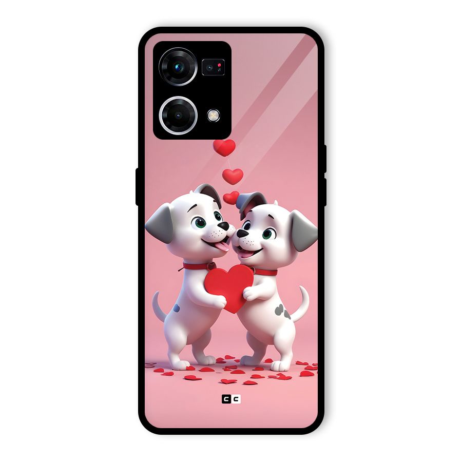 Two Puppies Together Glass Back Case for Oppo F21s Pro 4G