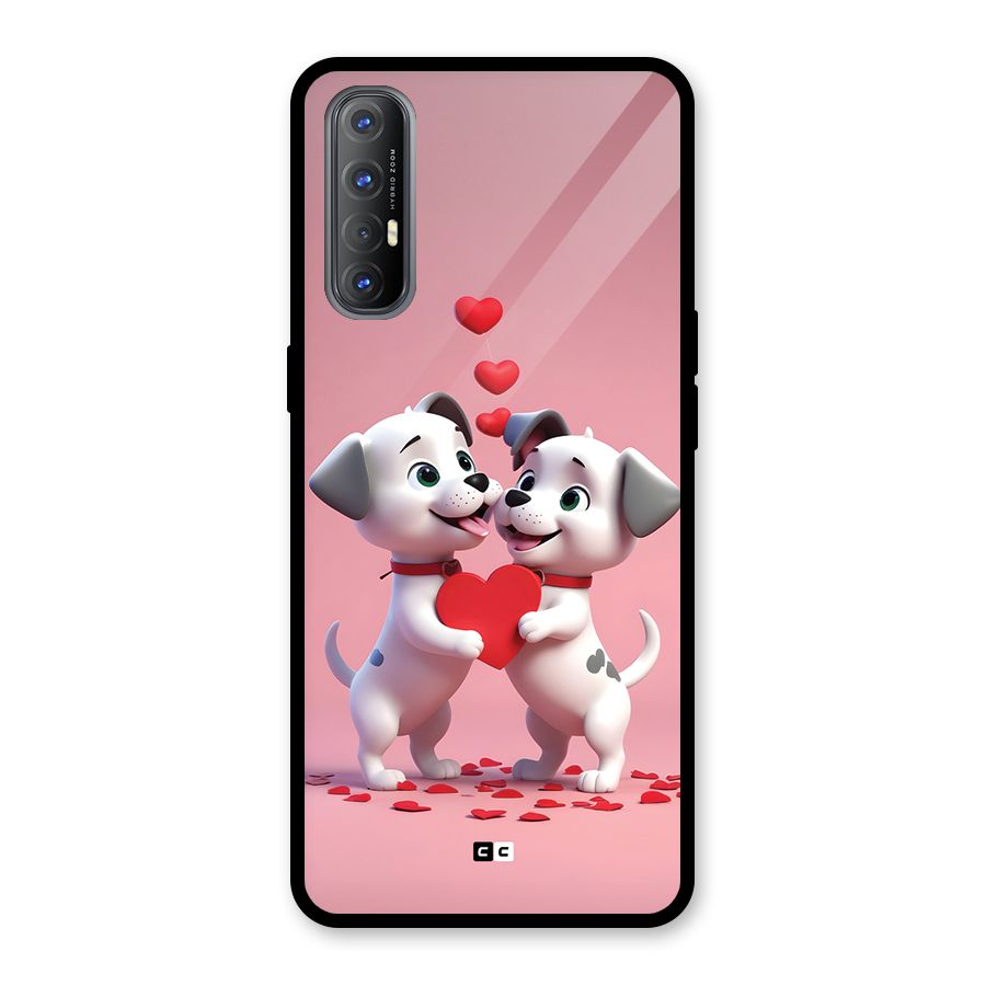 Two Puppies Together Glass Back Case for Oppo Reno3 Pro