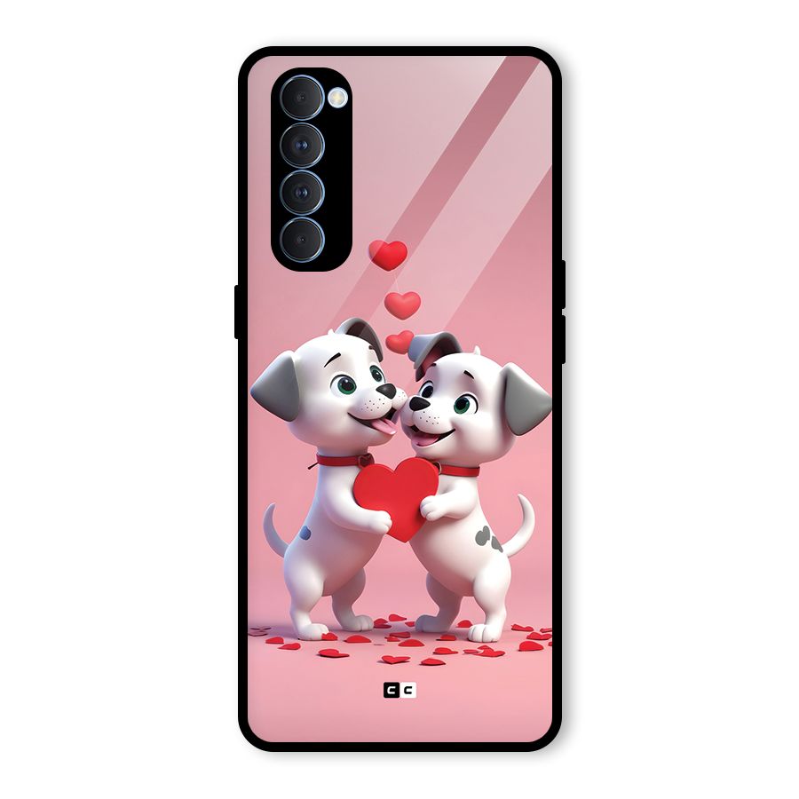 Two Puppies Together Glass Back Case for Oppo Reno4 Pro