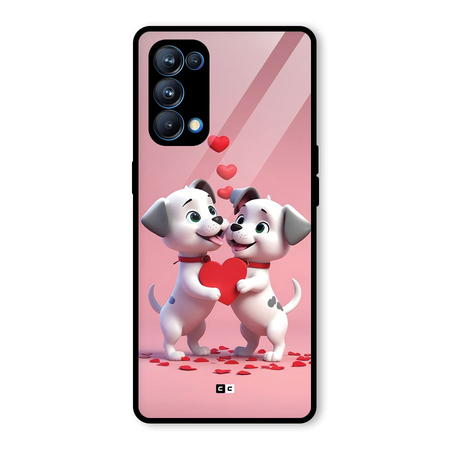 Two Puppies Together Glass Back Case for Oppo Reno5 Pro 5G