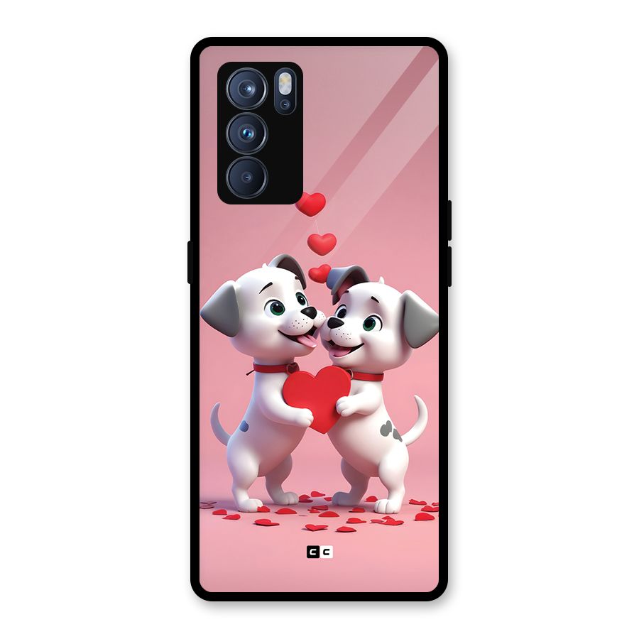 Two Puppies Together Glass Back Case for Oppo Reno6 Pro 5G