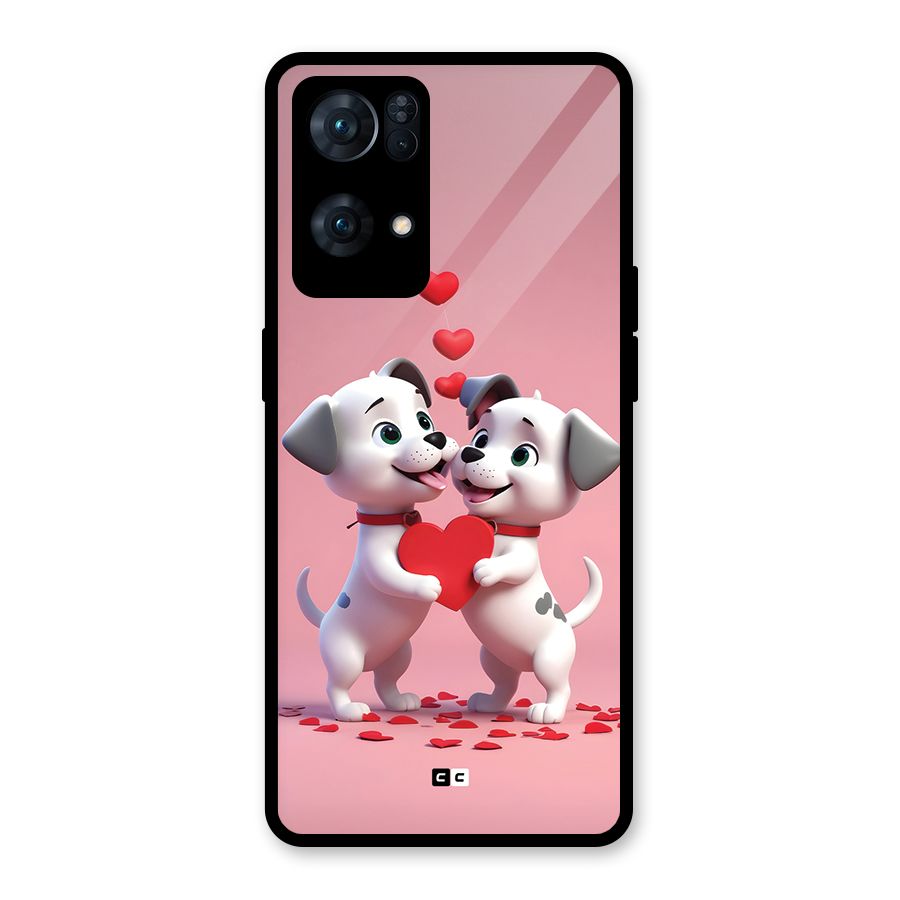 Two Puppies Together Glass Back Case for Oppo Reno7 Pro 5G