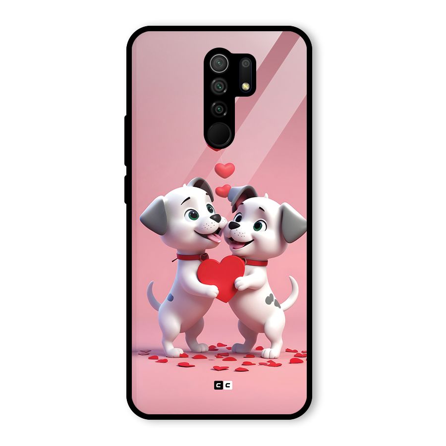Two Puppies Together Glass Back Case for Poco M2