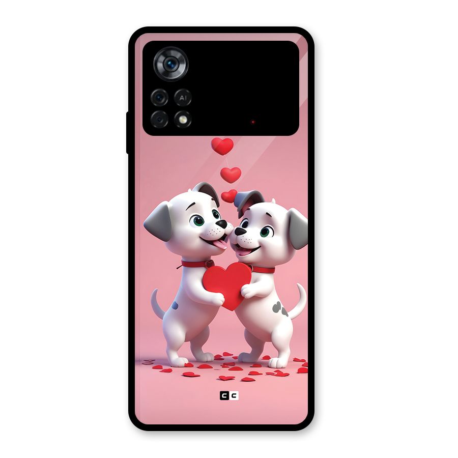 Two Puppies Together Glass Back Case for Poco X4 Pro 5G