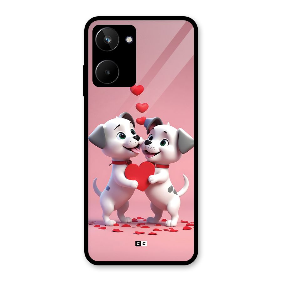 Two Puppies Together Glass Back Case for Realme 10