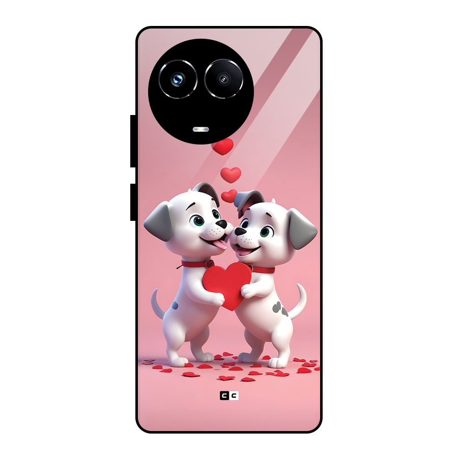 Two Puppies Together Glass Back Case for Realme 11X