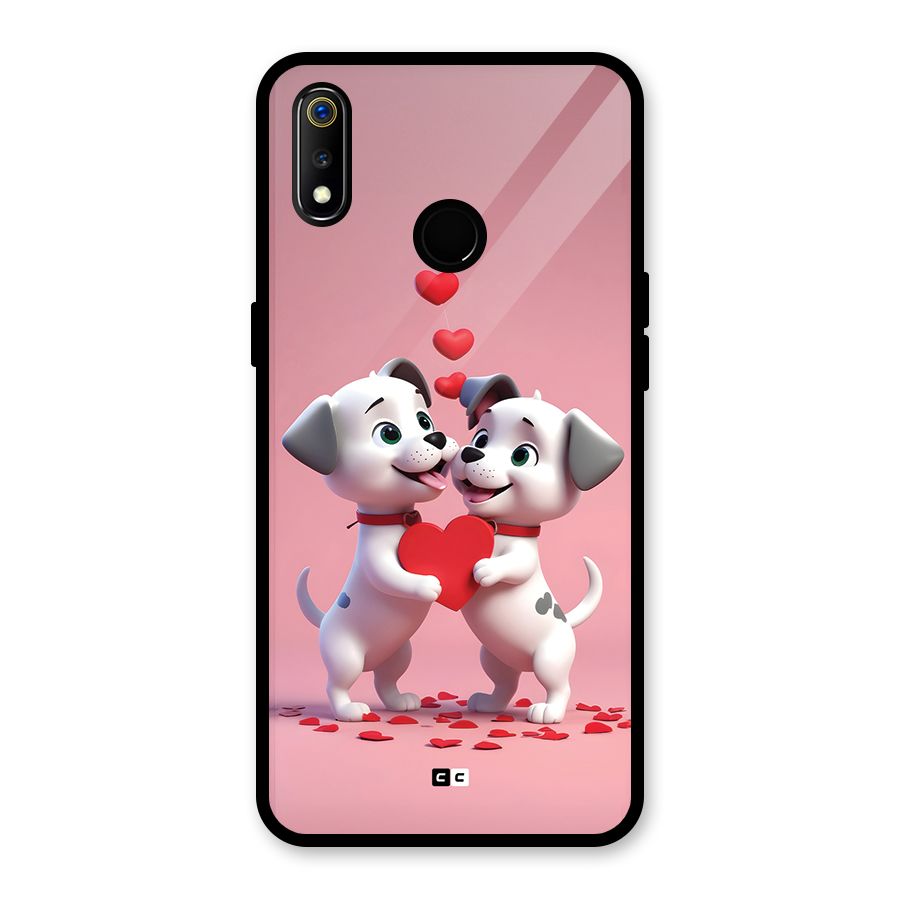 Two Puppies Together Glass Back Case for Realme 3i
