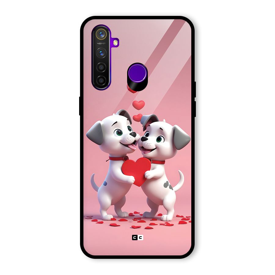Two Puppies Together Glass Back Case for Realme 5 Pro