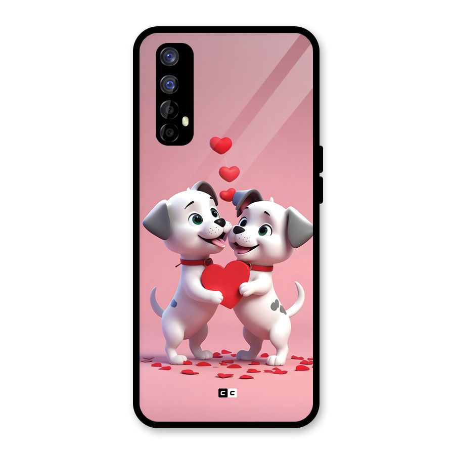 Two Puppies Together Glass Back Case for Realme 7