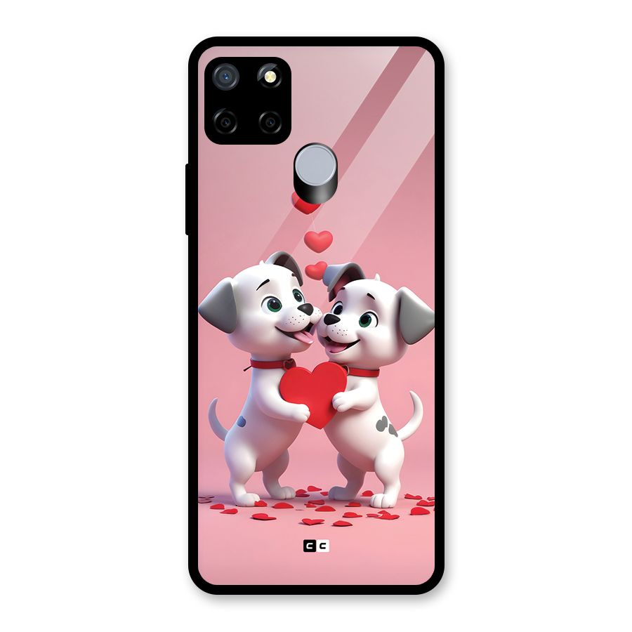 Two Puppies Together Glass Back Case for Realme C12