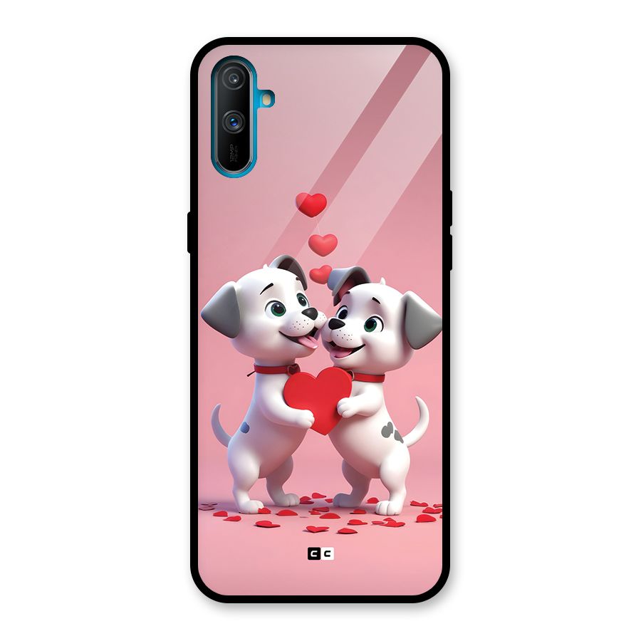 Two Puppies Together Glass Back Case for Realme C3