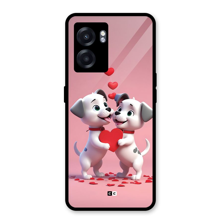 Two Puppies Together Glass Back Case for Realme Narzo 50 5G