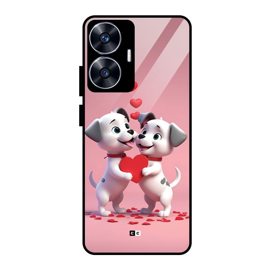 Two Puppies Together Glass Back Case for Realme Narzo N55