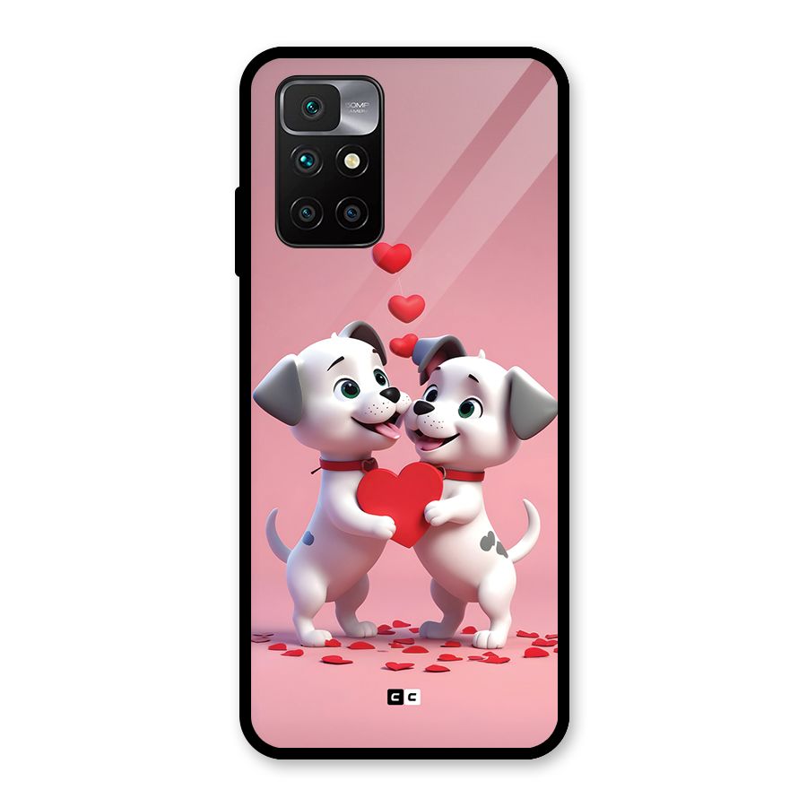 Two Puppies Together Glass Back Case for Redmi 10 Prime