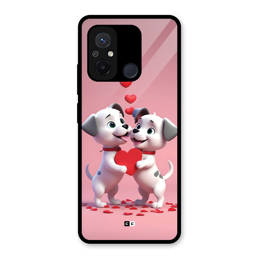 Two Puppies Together Glass Back Case for Redmi 12C