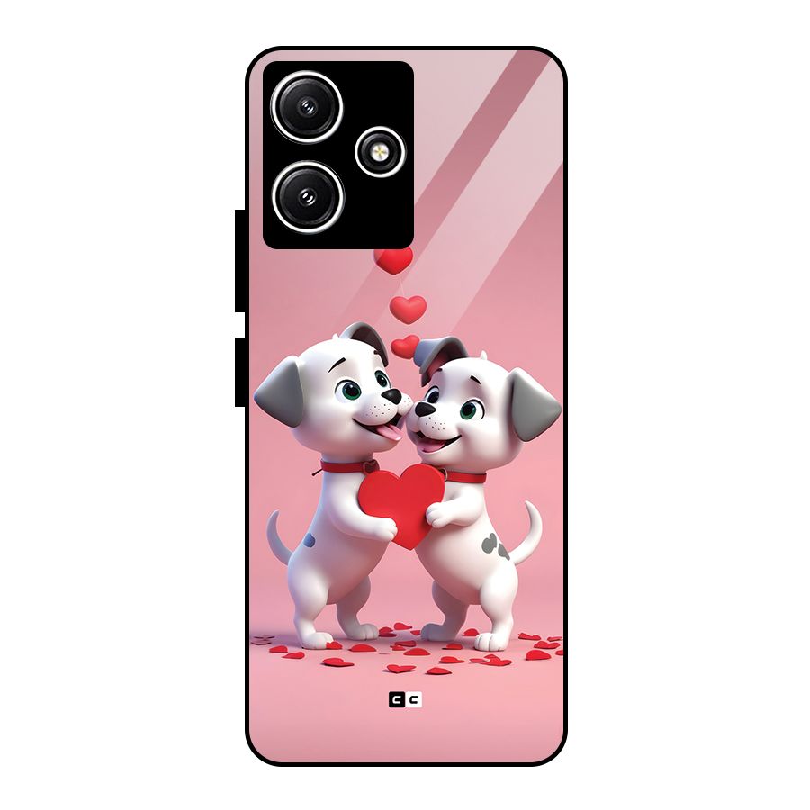 Two Puppies Together Glass Back Case for Redmi 12 5G