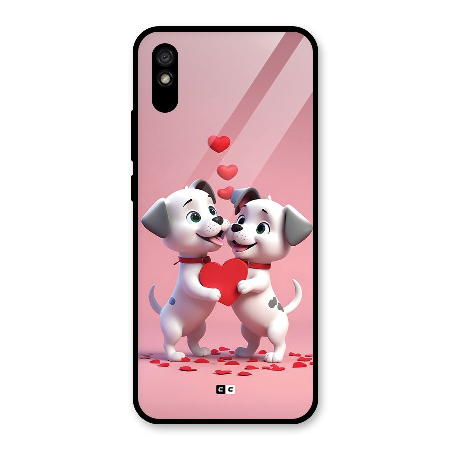 Two Puppies Together Glass Back Case for Redmi 9i