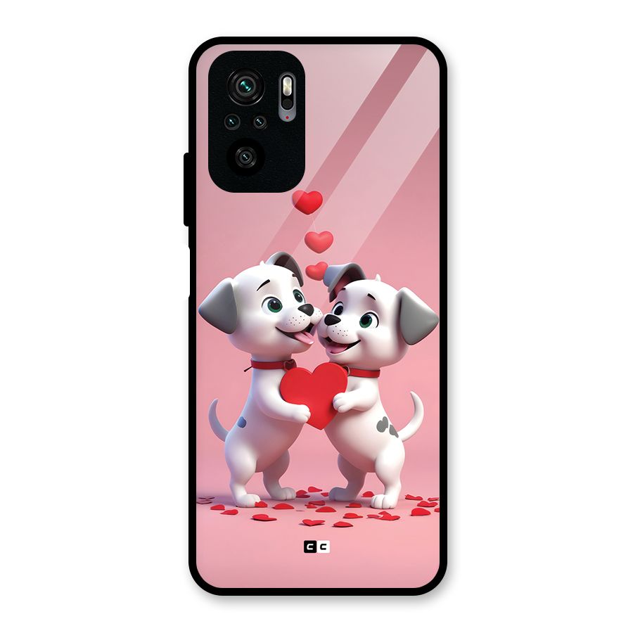 Two Puppies Together Glass Back Case for Redmi Note 10S