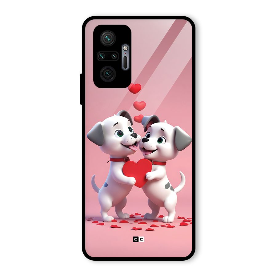 Two Puppies Together Glass Back Case for Redmi Note 10 Pro
