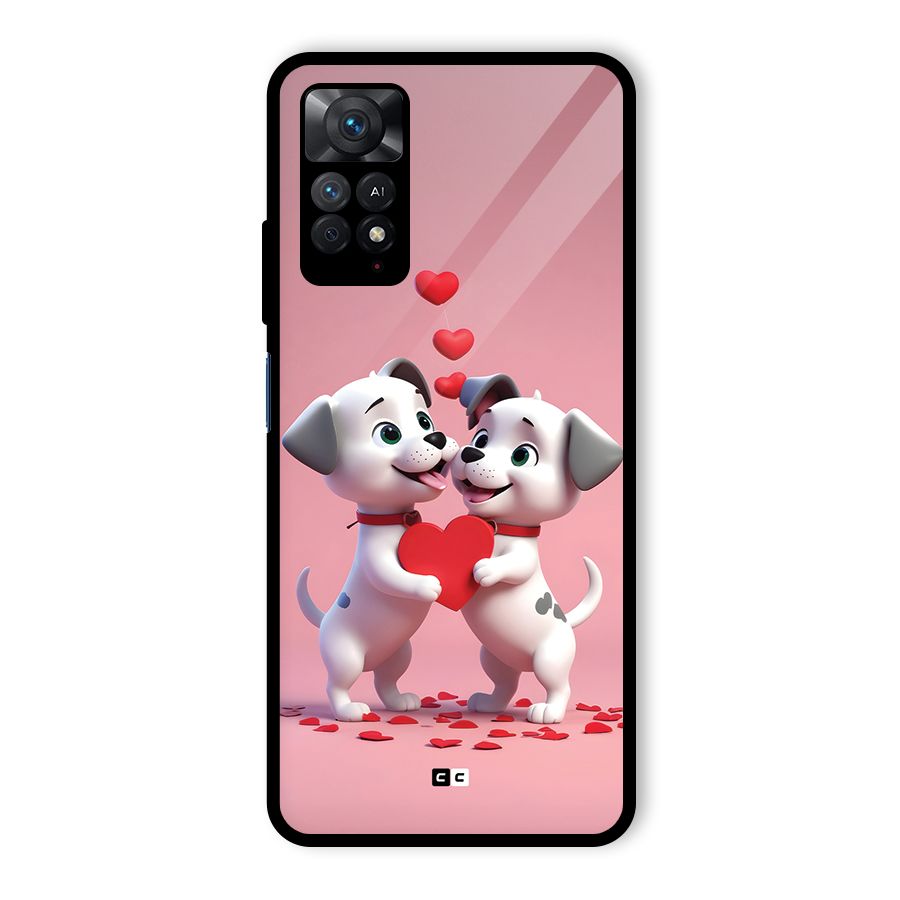 Two Puppies Together Glass Back Case for Redmi Note 11 Pro