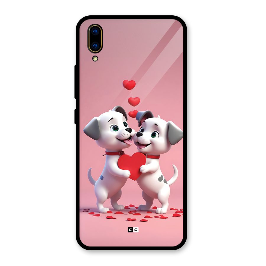 Two Puppies Together Glass Back Case for Vivo V11 Pro