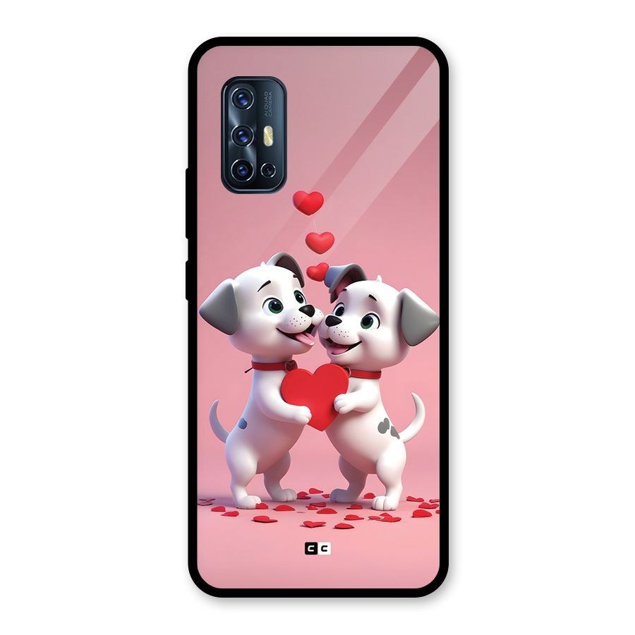 Two Puppies Together Glass Back Case for Vivo V17