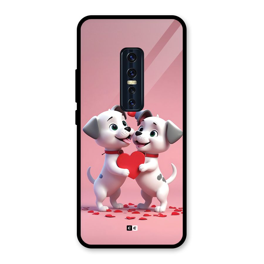 Two Puppies Together Glass Back Case for Vivo V17 Pro