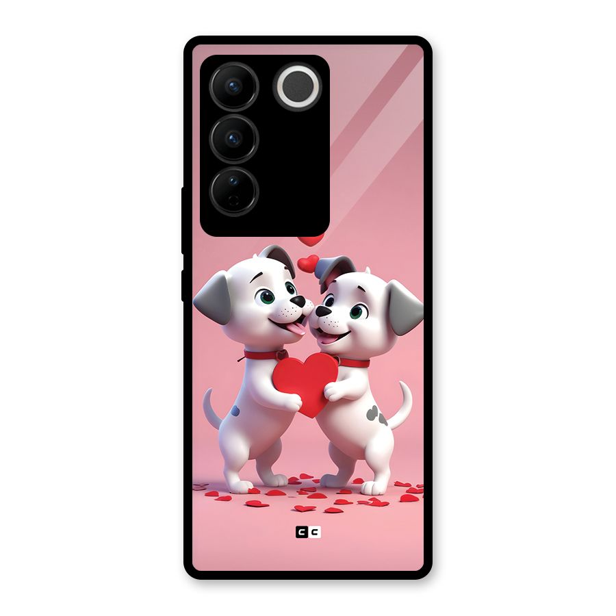 Two Puppies Together Glass Back Case for Vivo V27