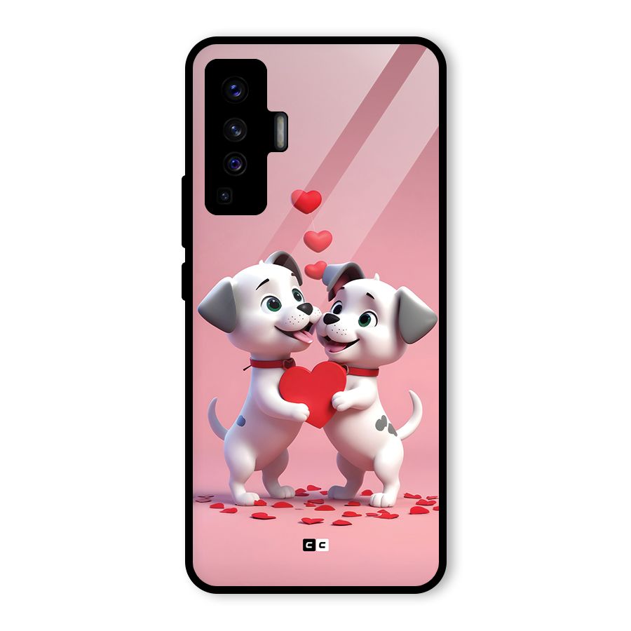 Two Puppies Together Glass Back Case for Vivo X50