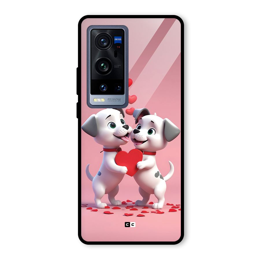 Two Puppies Together Glass Back Case for Vivo X60 Pro Plus