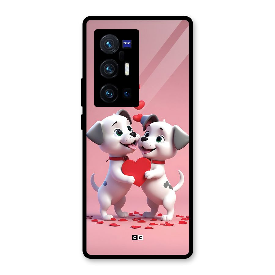 Two Puppies Together Glass Back Case for Vivo X70 Pro Plus