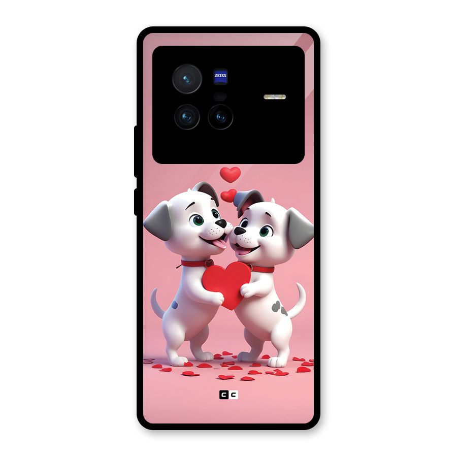 Two Puppies Together Glass Back Case for Vivo X80