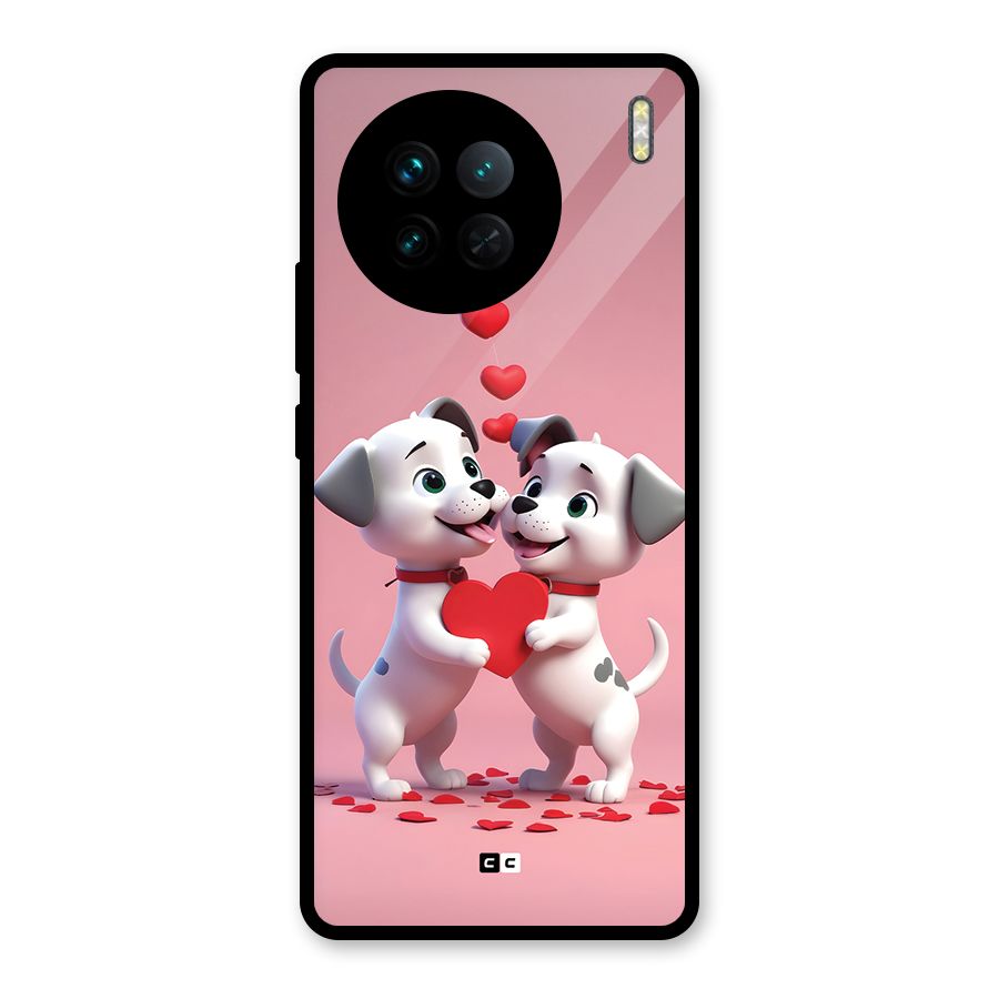 Two Puppies Together Glass Back Case for Vivo X90