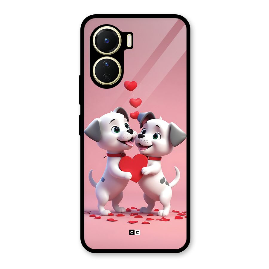Two Puppies Together Glass Back Case for Vivo Y16